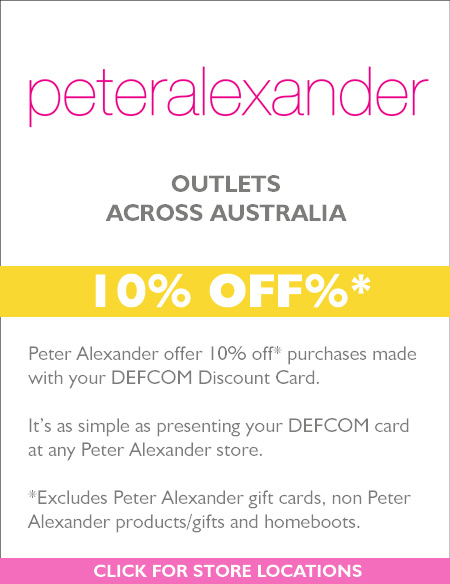 10%  OFF* at Peter Alexander