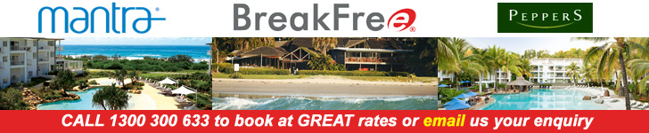 Book BreakFree, Mantra and Peppers accommodation at discounted rates