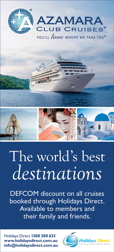 DEFCOM discount off every Carnival cruise booked with Holidays Direct